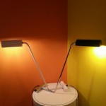 Paire de lampes : chromée et blanche