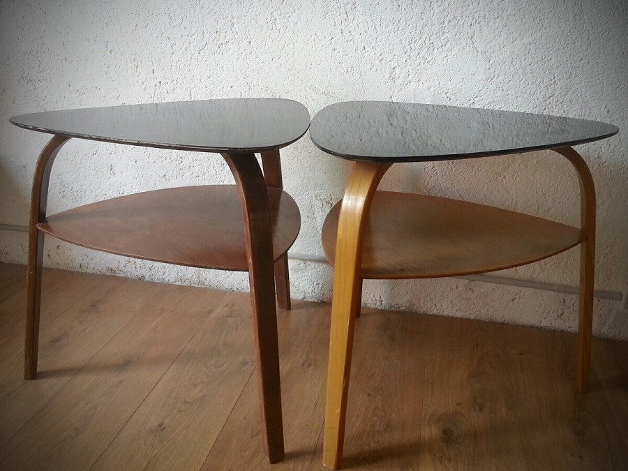 Table basse tripode Bow Wood Steiner