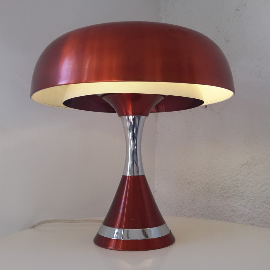 Grande lampe champignon cuivrée