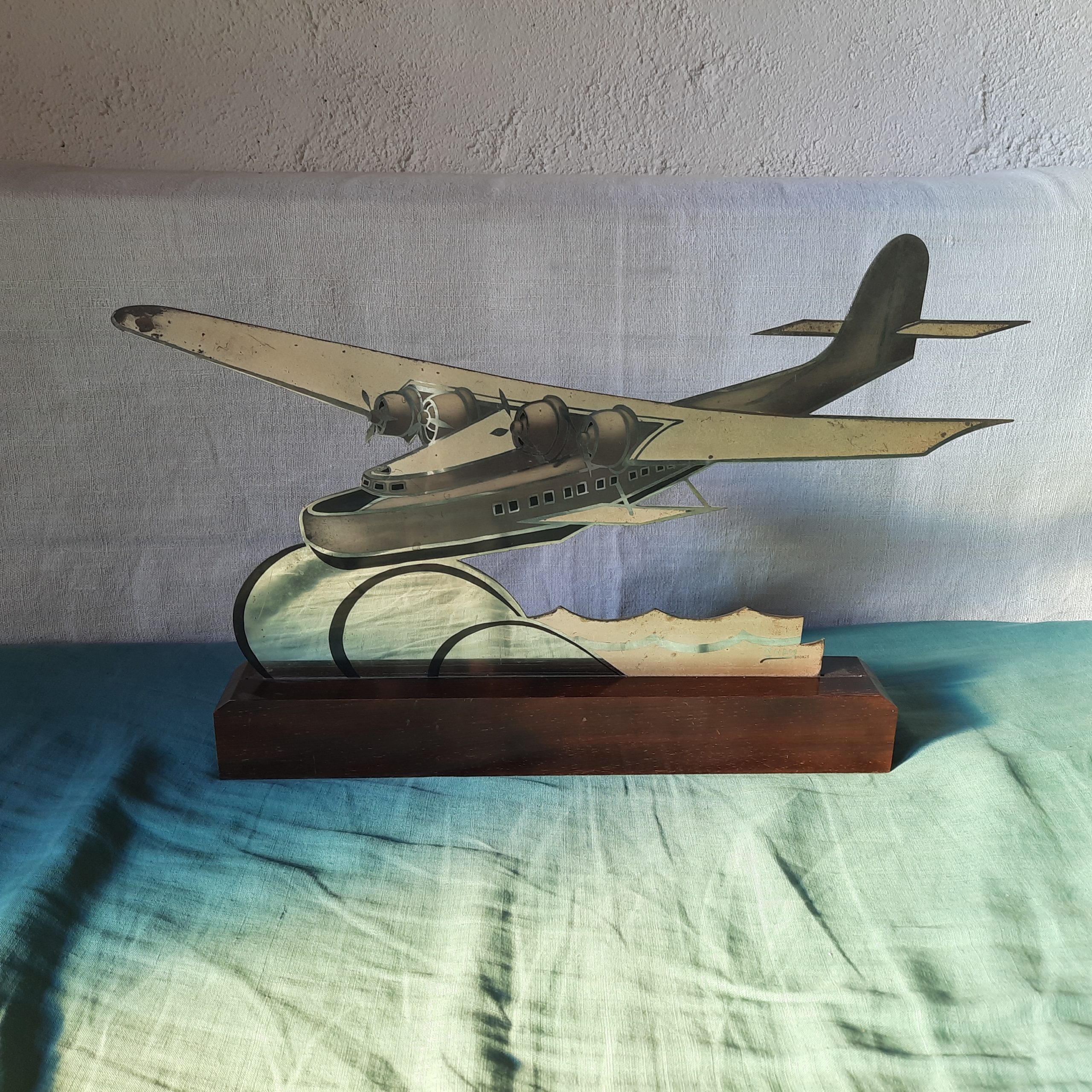 Hydravion art déco Cham en bronze