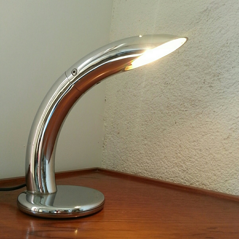 Lampe Fase Worm en métal chromé